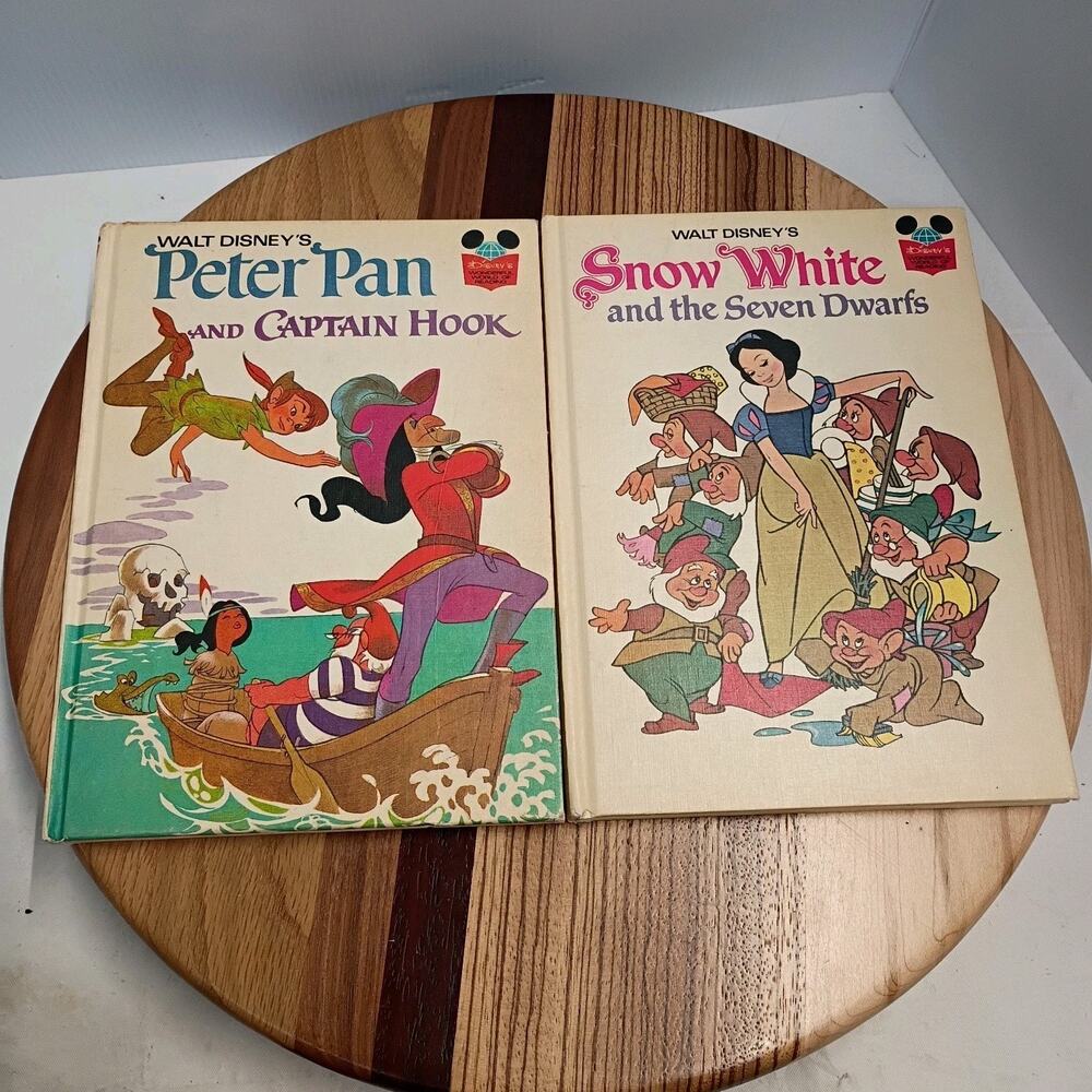 Vintage Walt Disney Peter Pan And Snow White Hard Cover Books
